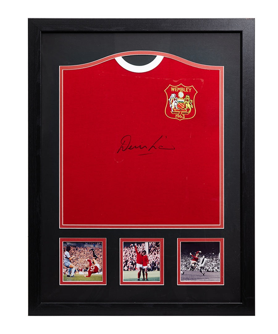 Denis Law signed Manchester United shirt