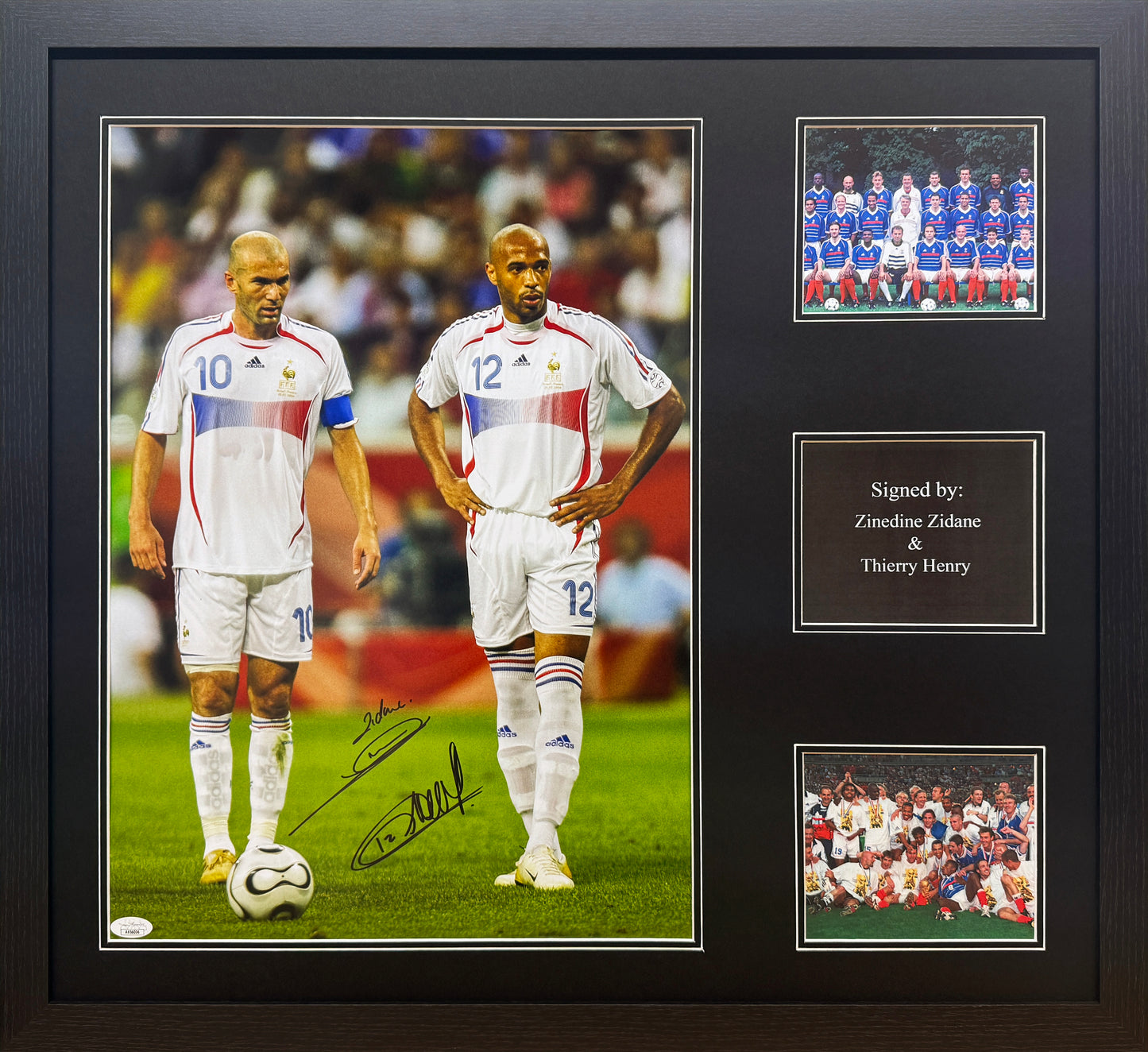 Zinedine Zidane & Thierry Henry dual signed France photo