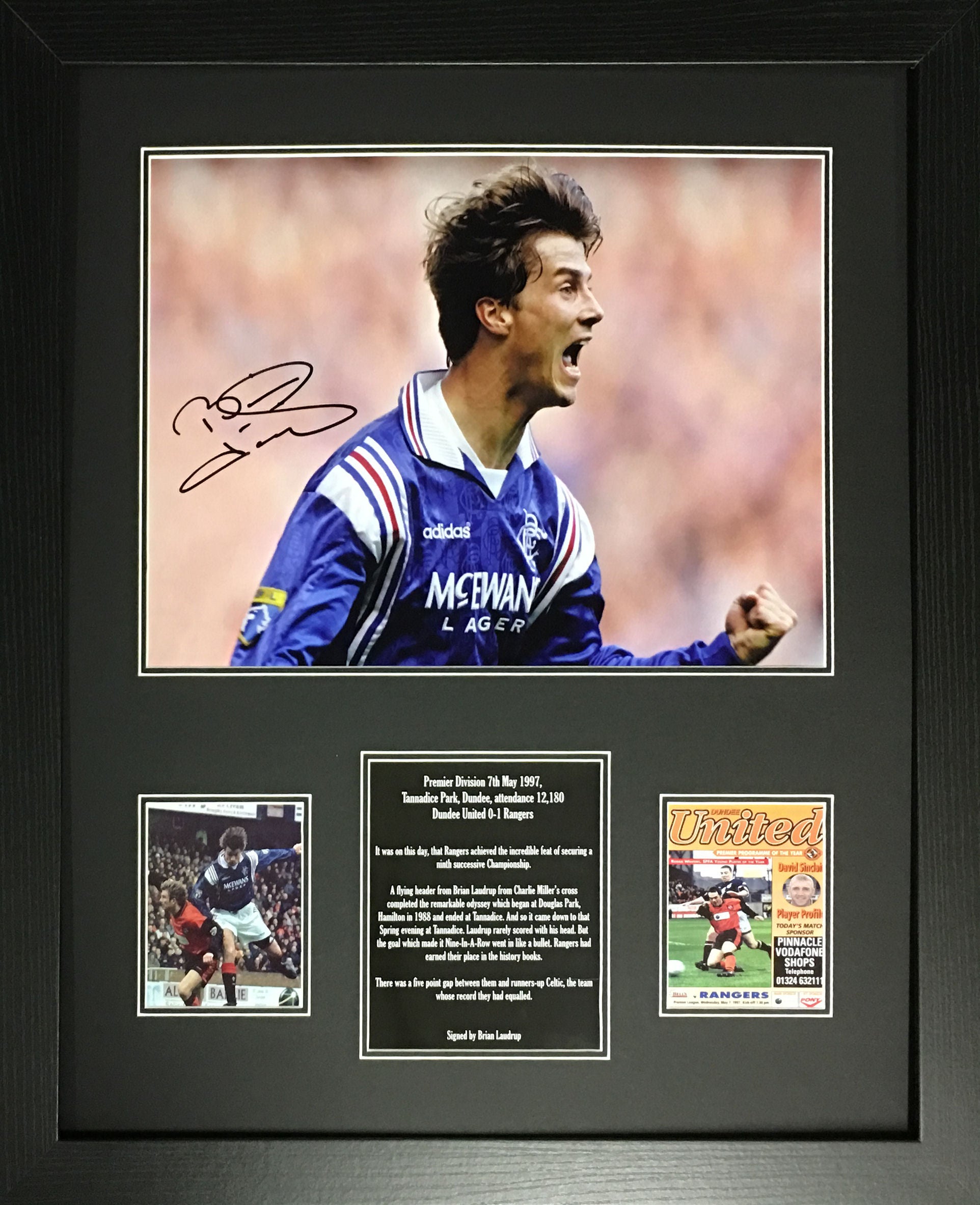 Brian laudrup store signed rangers shirt