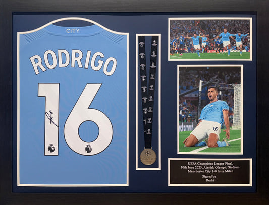 Rodri Signed 21/22 Manchester City Shirt