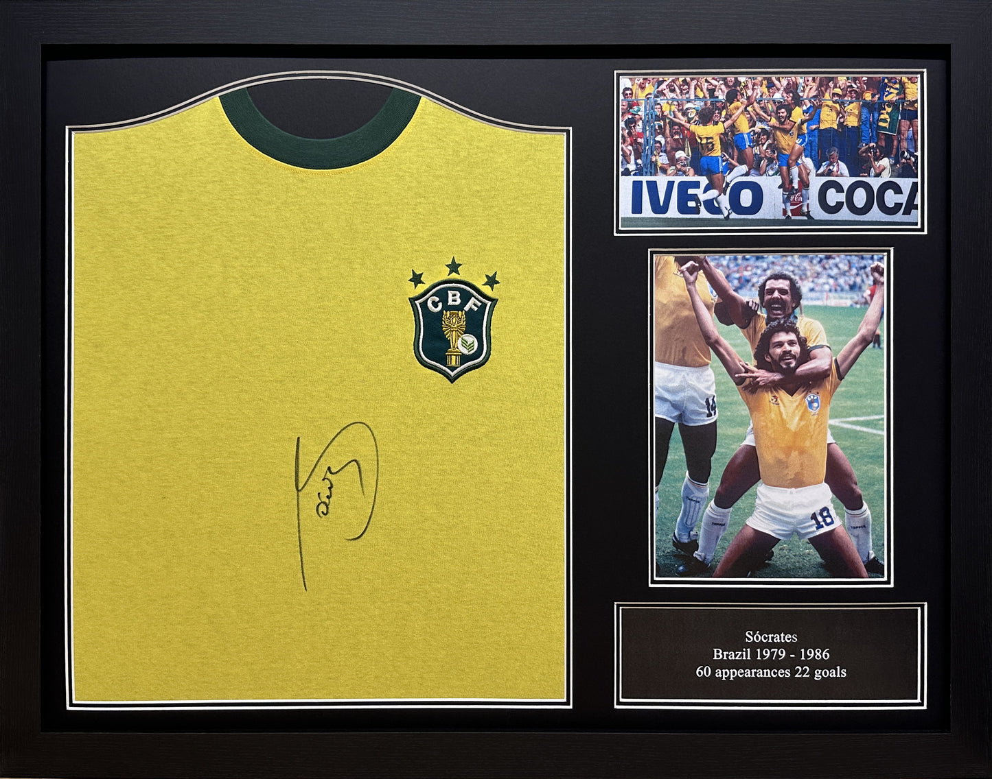 Sócrates signed Brazil shirt - unframed