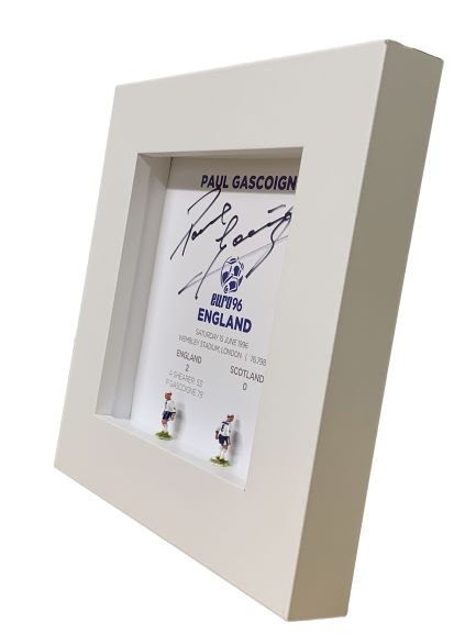 Paul Gascoigne Signed Hand Painted Subbuteo Career Display