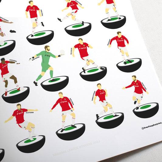 Wrexham 2023 National League Subbuteo Print