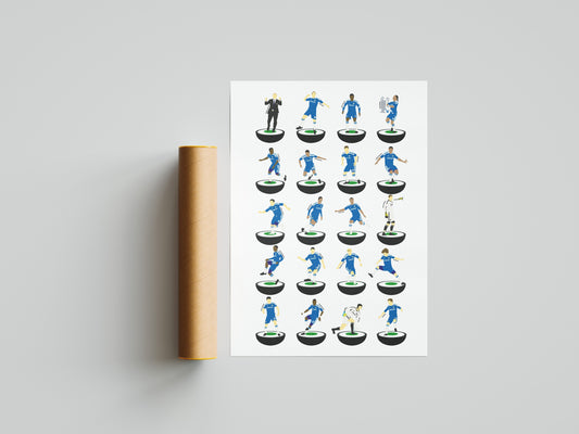 Chelsea 2012 Champions League Winners A3 Subbuteo Print