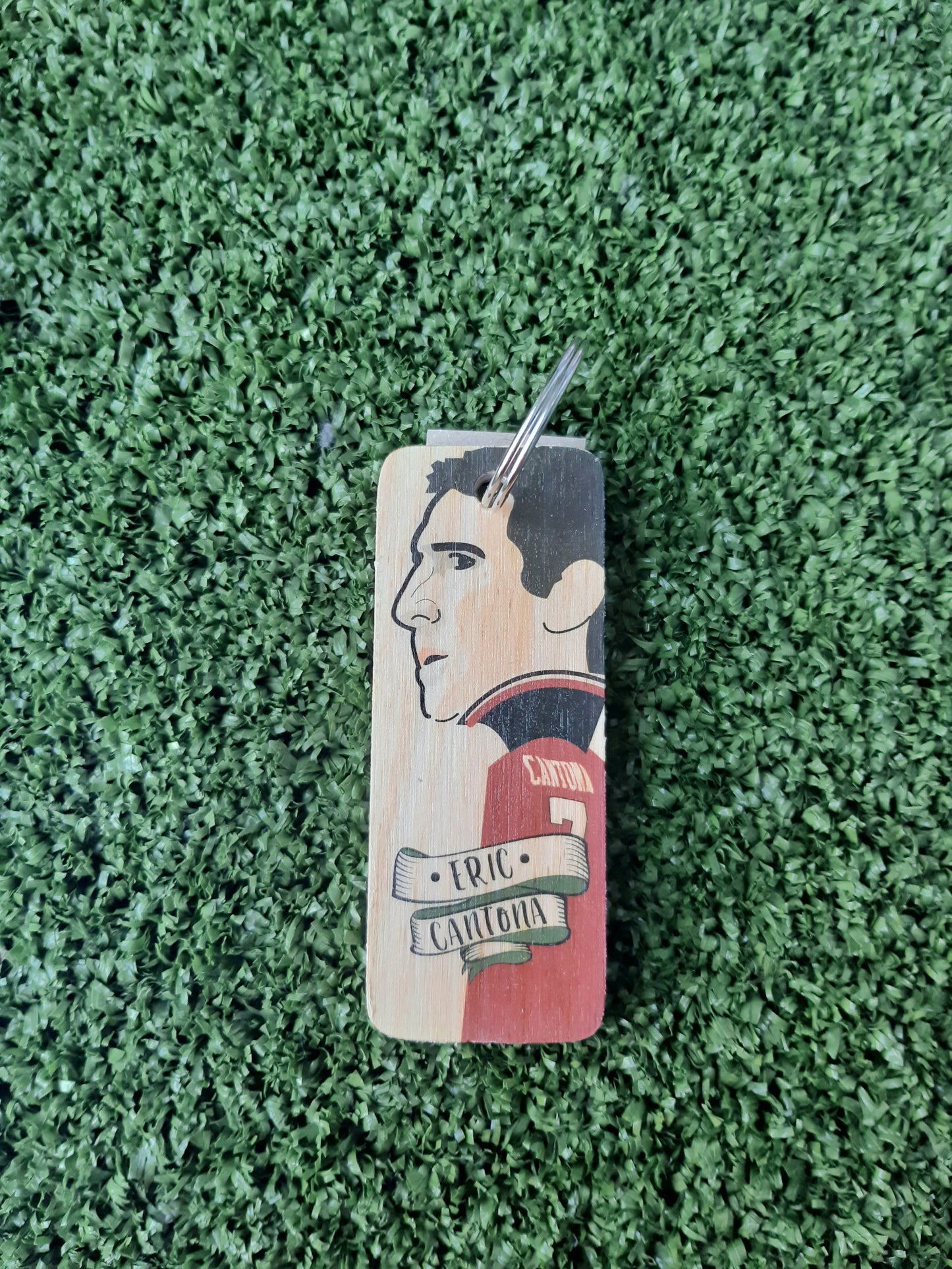 Eric Cantona Wooden Keyring