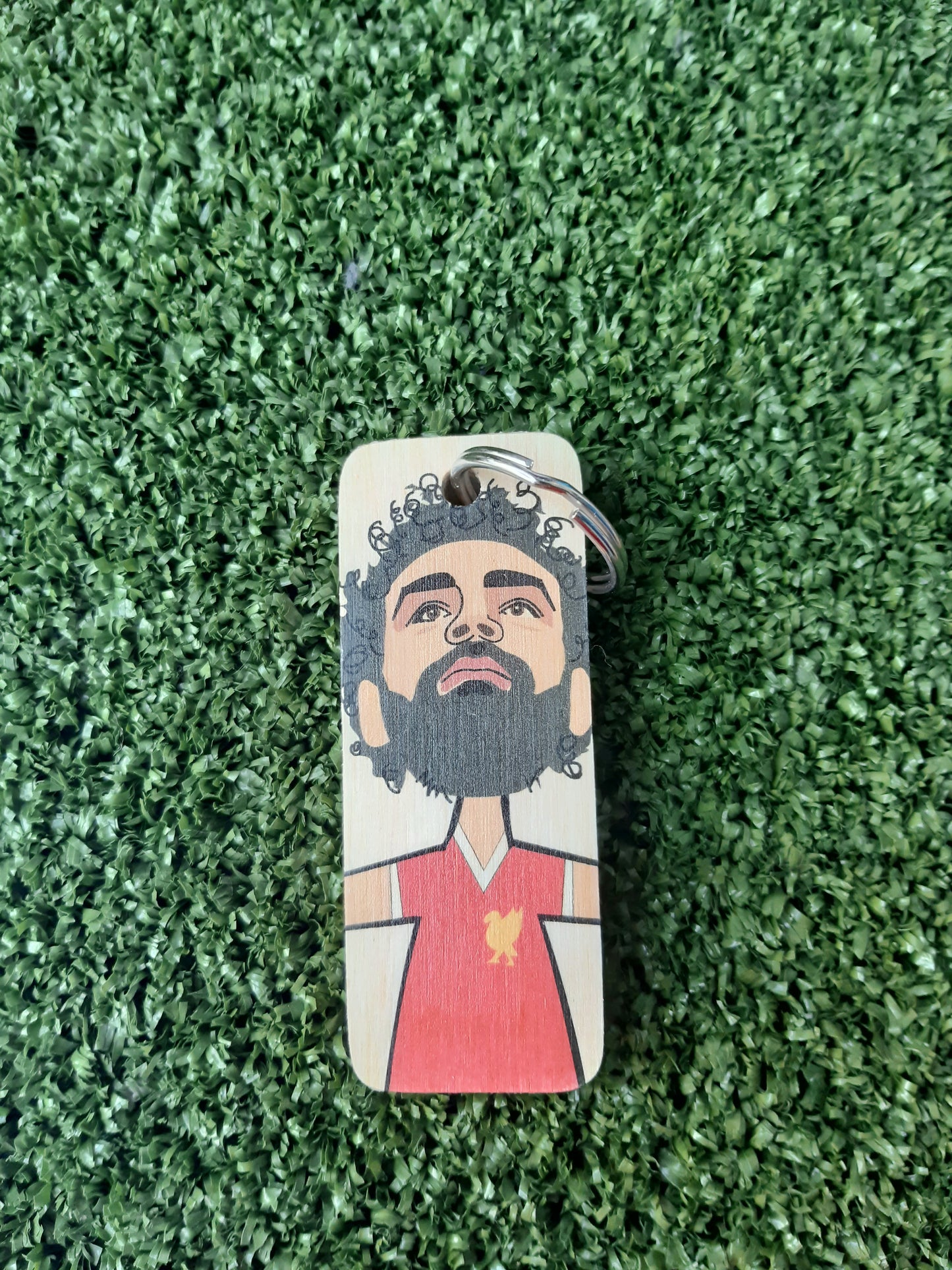 Mo Salah Wooden Keyring
