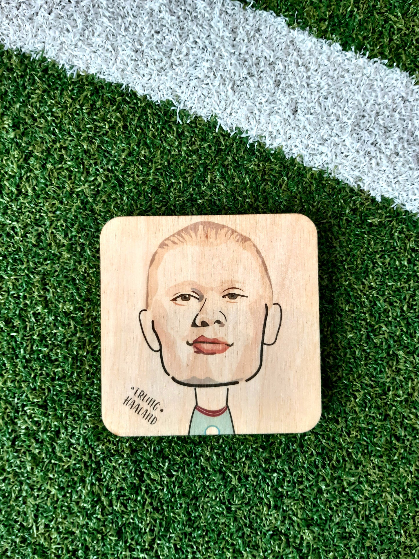 Erling Haaland Wooden Coaster