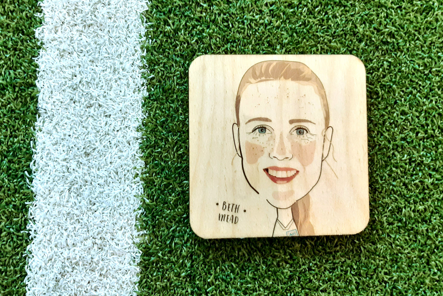 Beth Mead Wooden Coasters