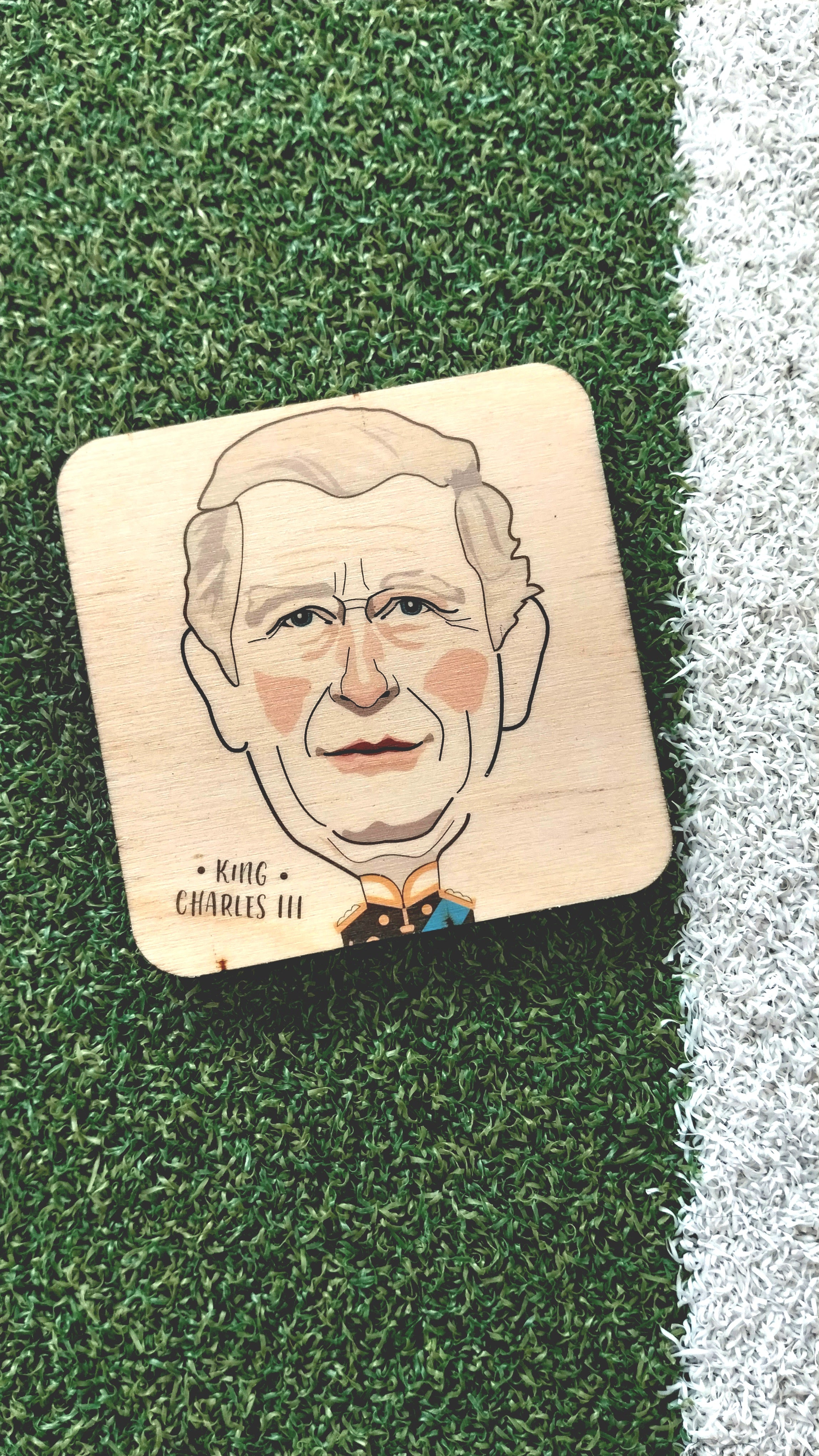 king-charles-wooden-coaster-national-football-museum-shop