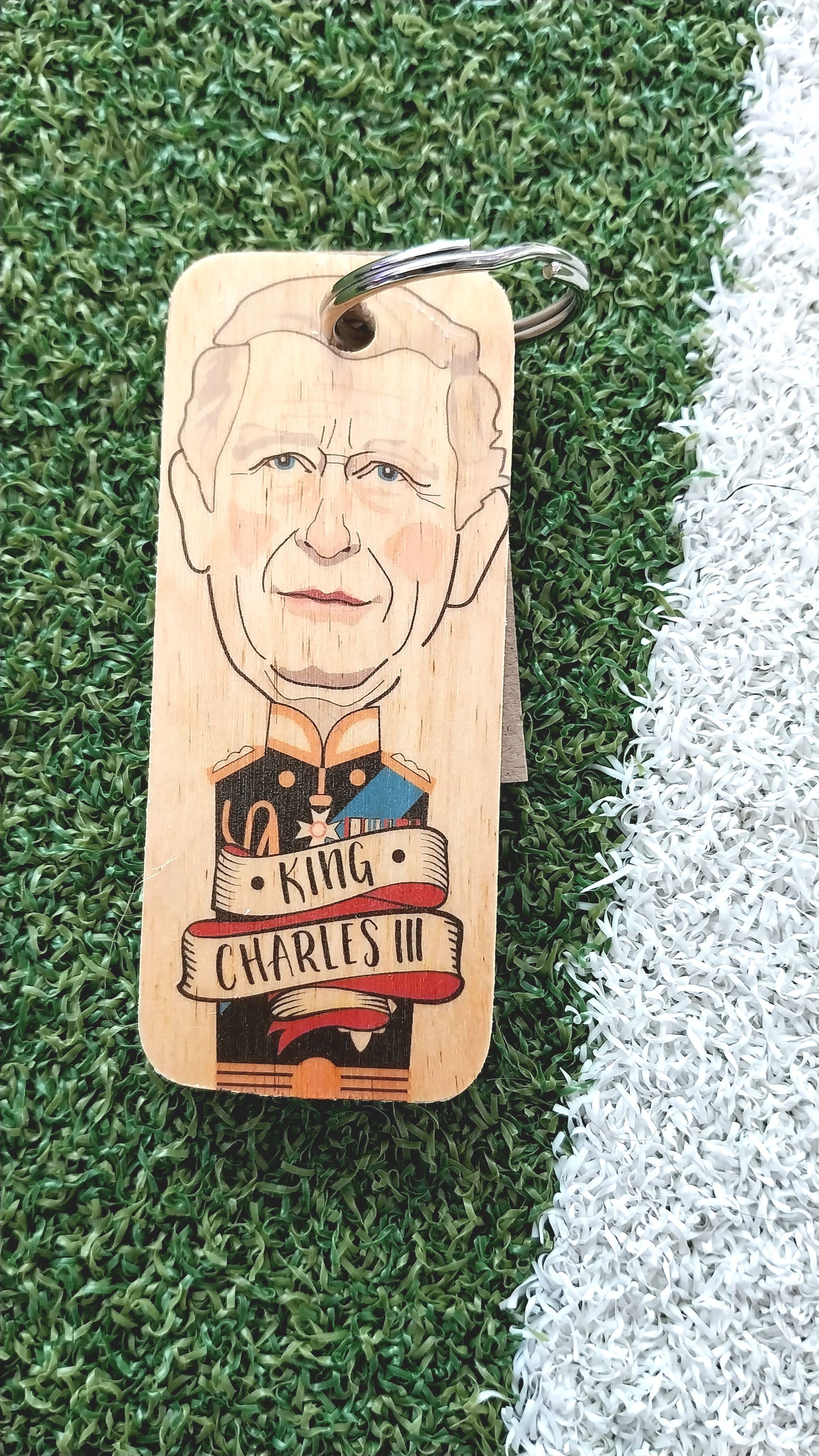 King Charles - Wooden Keyring