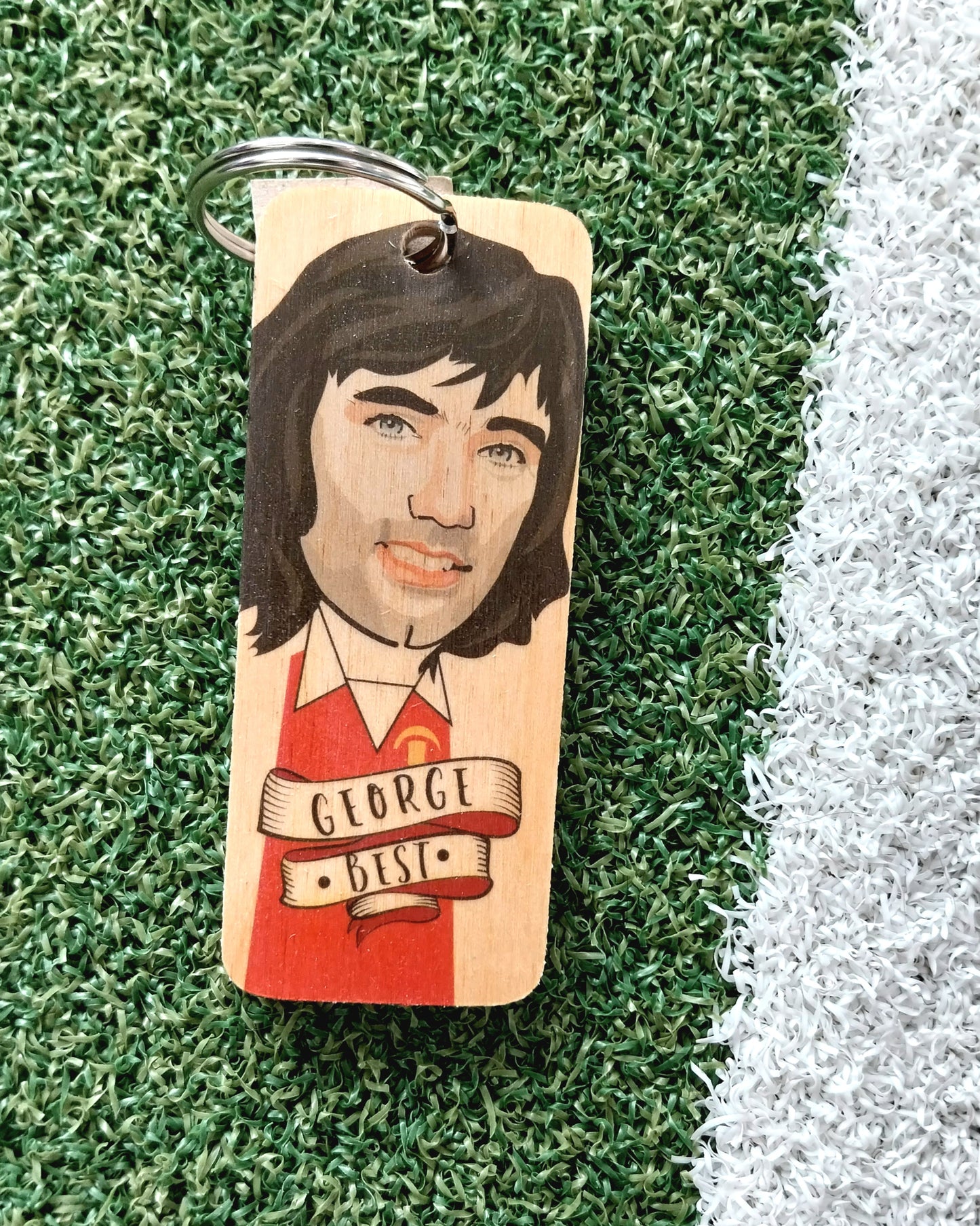 George Best Wooden Keyring