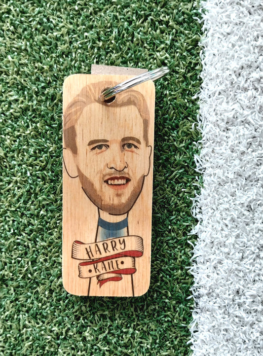 Harry Kane Wooden Keyring