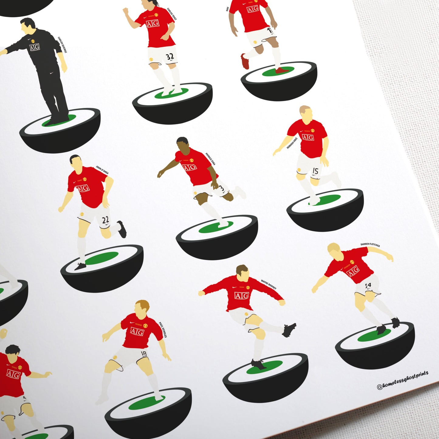 Manchester United 2008 Moscow Subbuteo Print