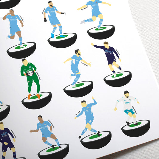 Manchester City 2022 Title Subbuteo Print