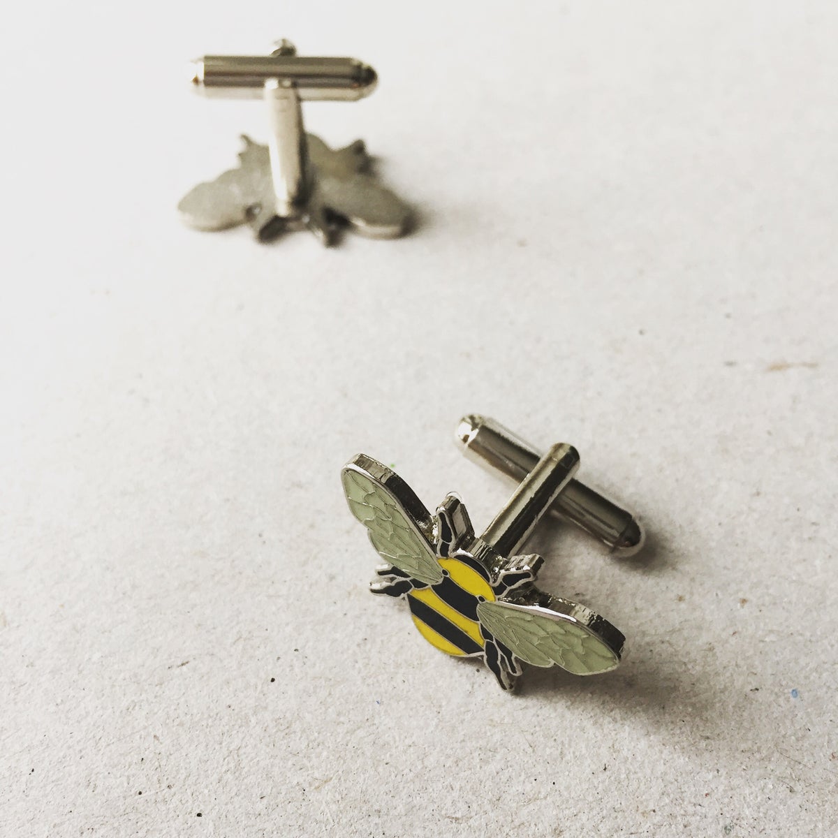 Manchester Bee Yellow Cufflinks - The Manchester Bee Co.