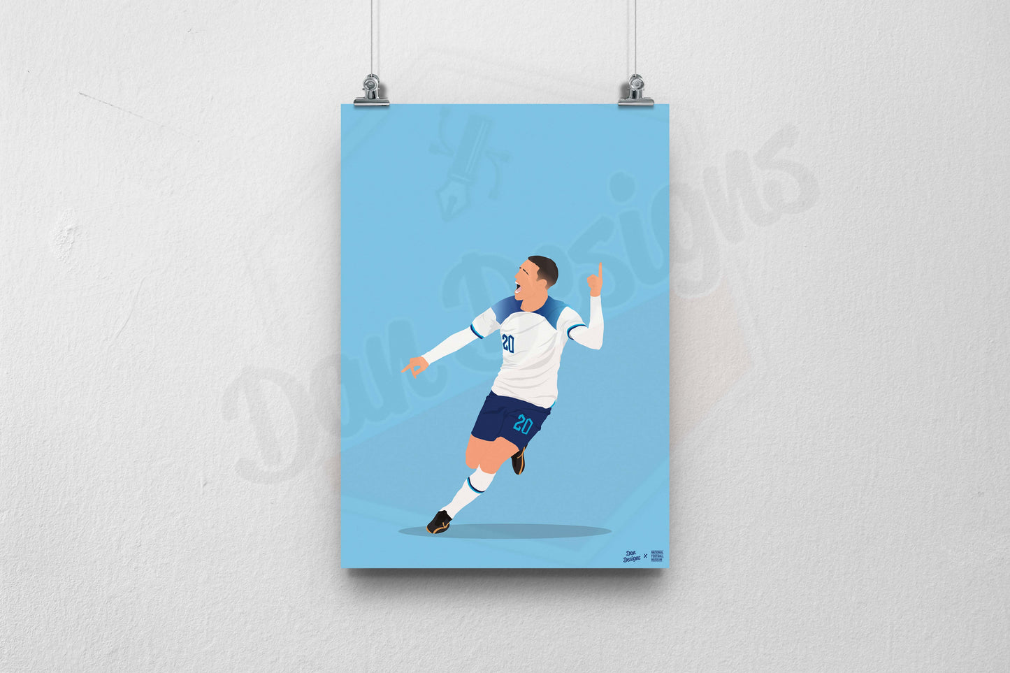 Foden England A3 Print - DanDesignsGB