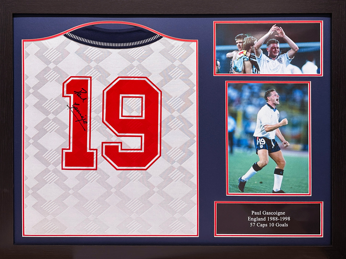 Paul Gascoigne Signed 1990 England World Cup Shirt