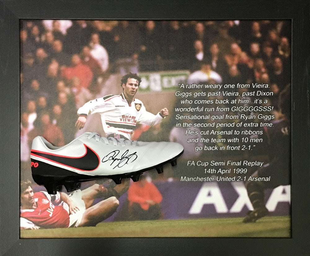 Ryan Giggs Signed Boot - Framed