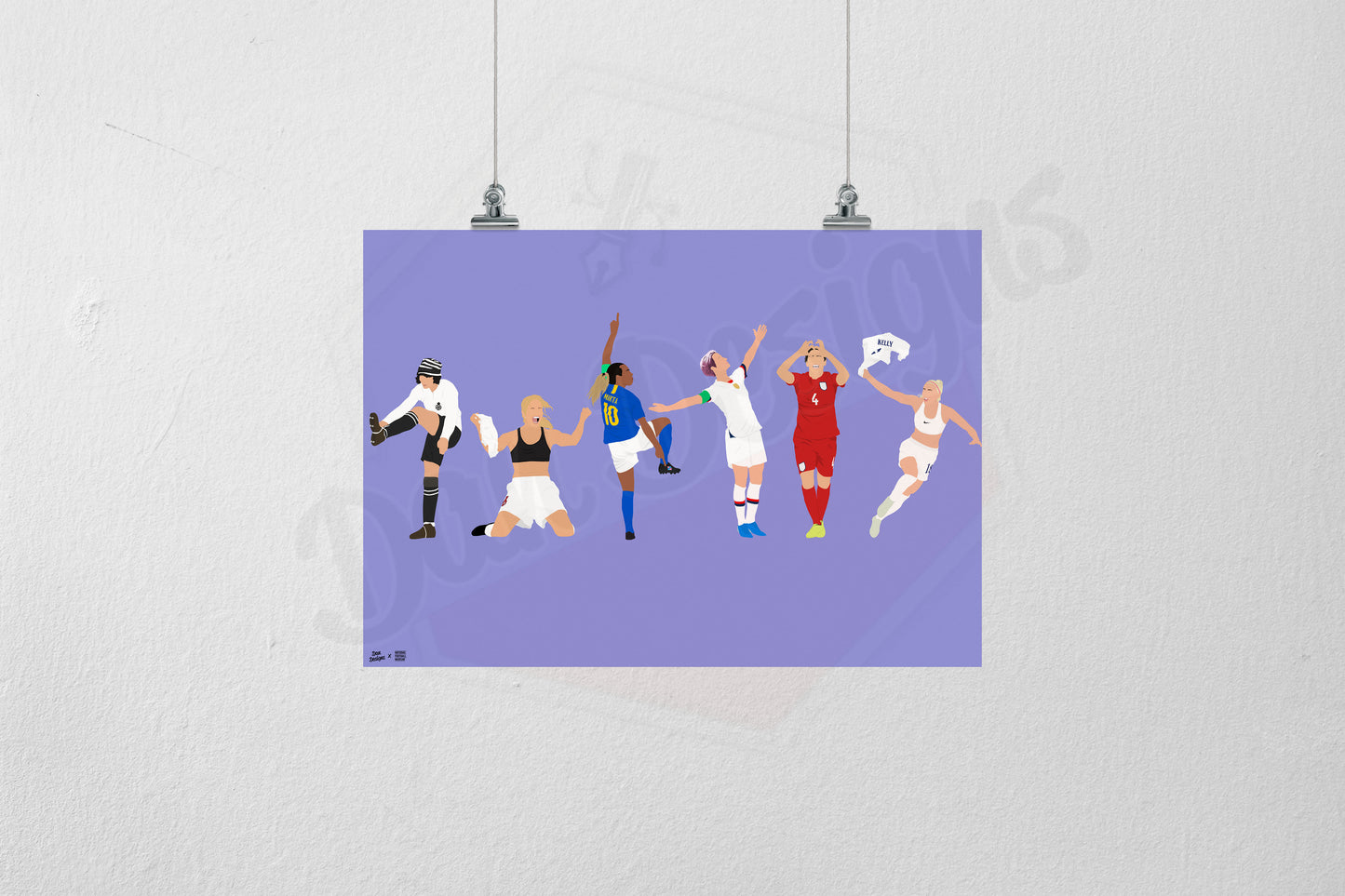 Women's Football Legends A3 Print - DanDesignsGB