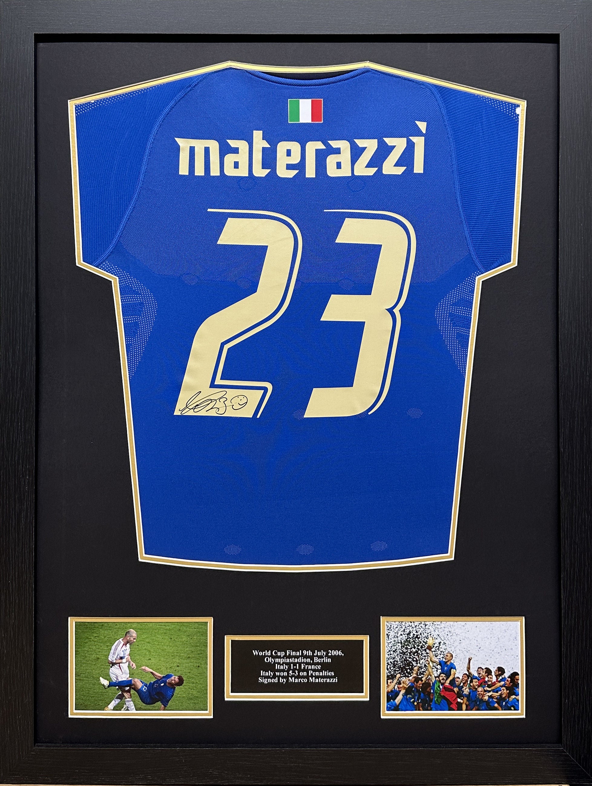 Cup Signed Jersey Italy World Cup 2006 Kit Marco Materazzi Signed