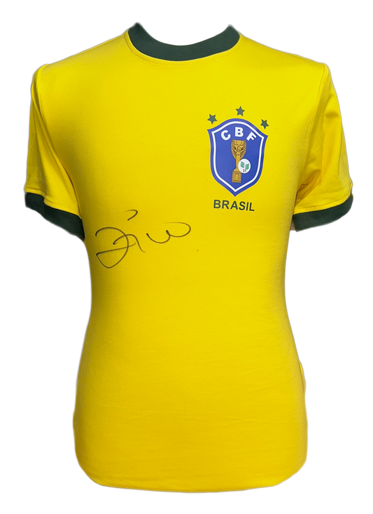 Zico Front Signed Brazil Shirt