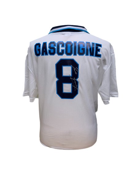 Paul Gascoigne Retro Shirt Paul “Gazza” Gascoigne Signed Euro