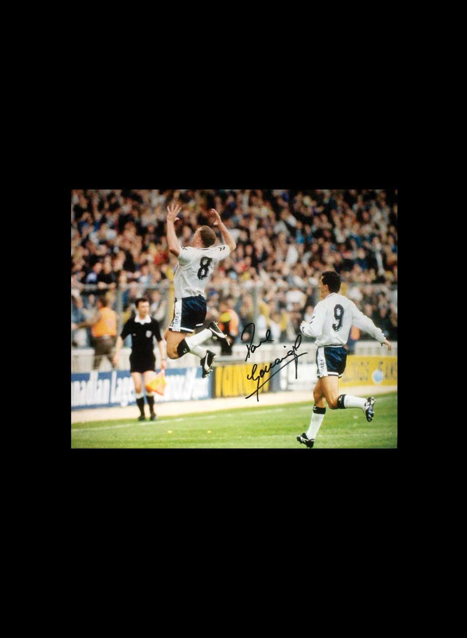 Paul Gascoigne Signed 1991 FA Cup Semi-Final Photo