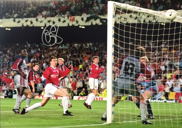 Ole Gunnar Solskjaer Signed 1999 Champions League Final Photo