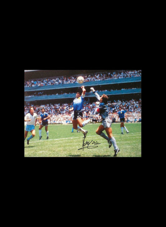 Peter Shilton Signed Hand of God Photo