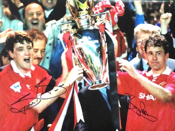 Bryan Robson & Steve Bruce Dual Signed Photo