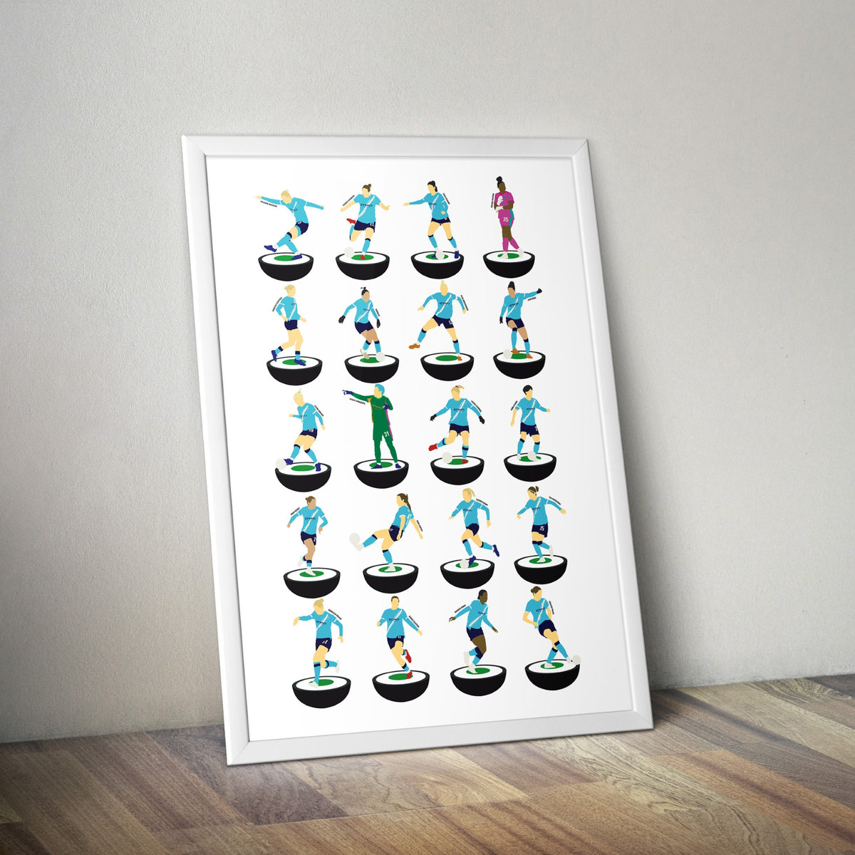 Manchester City WSL 2026 Double Subbuteo Print