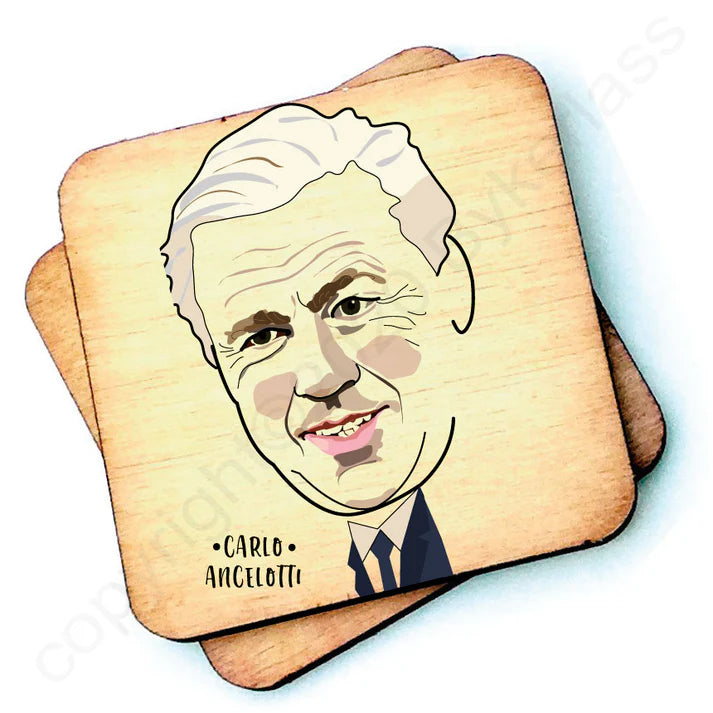 Carlo Ancelotti Wooden Coasters