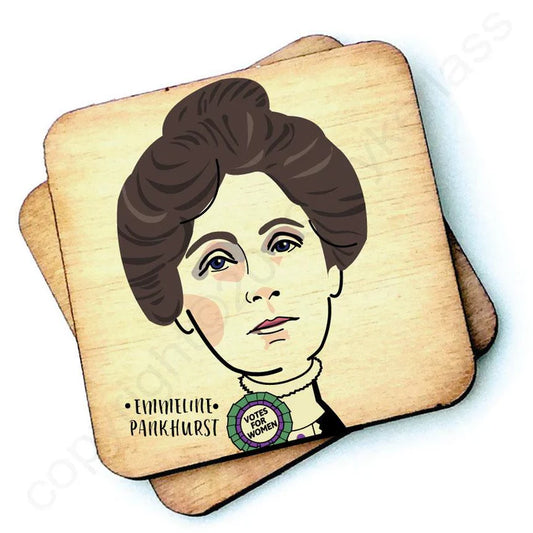 Emmeline Pankhurst Wooden Coaster