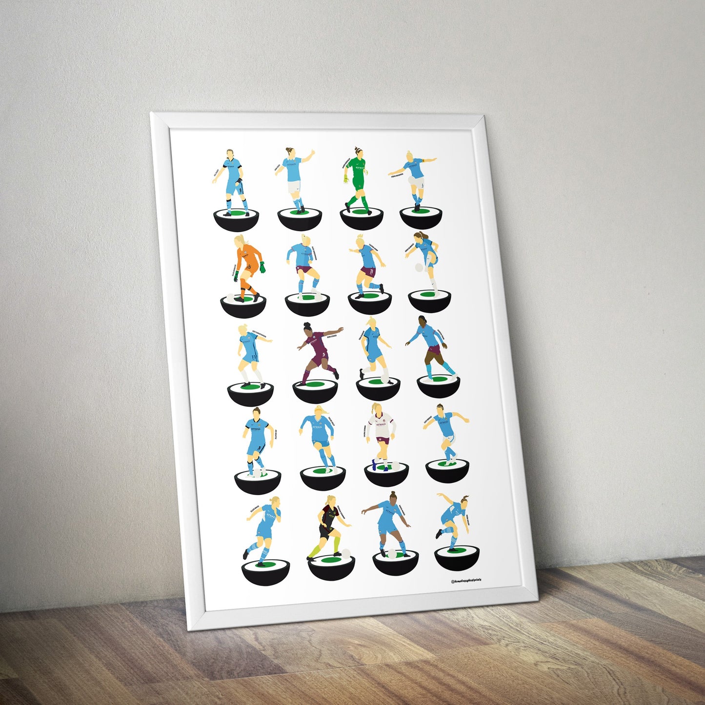 Manchester City WSL Legends Subbuteo Print