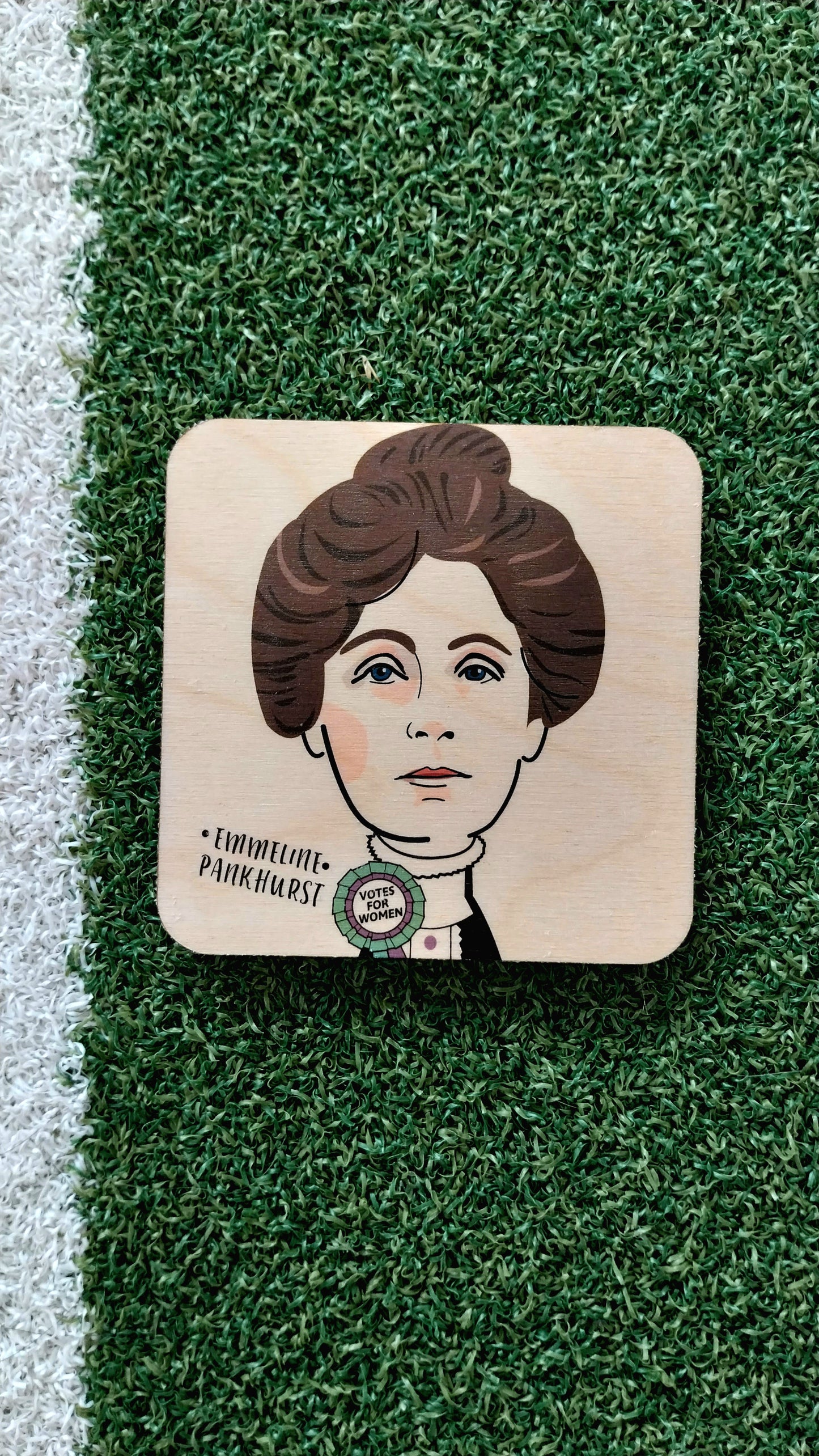Emmeline Pankhurst Wooden Coaster