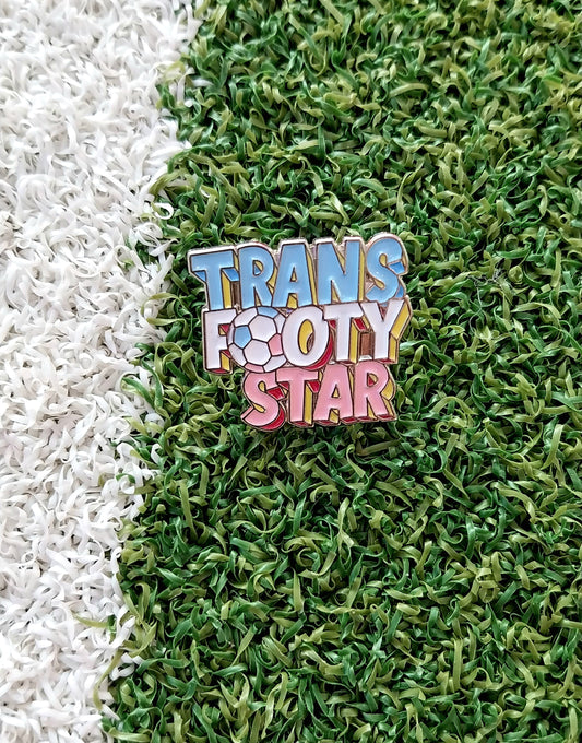 Trans Footy Star Pin Badge