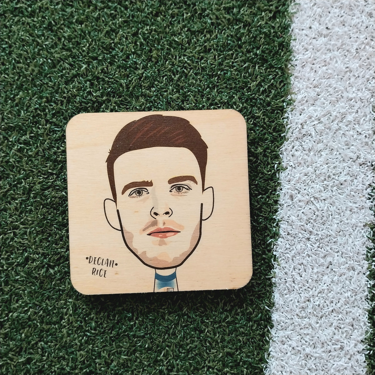 Declan Rice Figure Mini Declan Rice Wooden Coasters – National Football Museum Shop