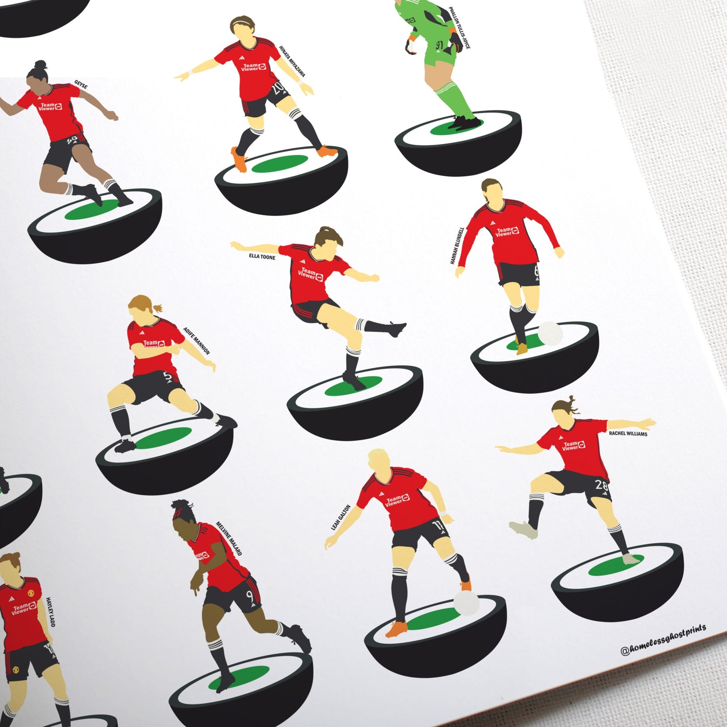 Manchester United 2024 WSL FA Cup 2024 Subbuteo Prints