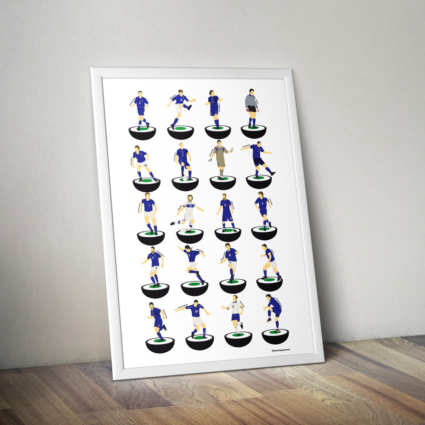 Italian National Team Legends Subbuteo Print