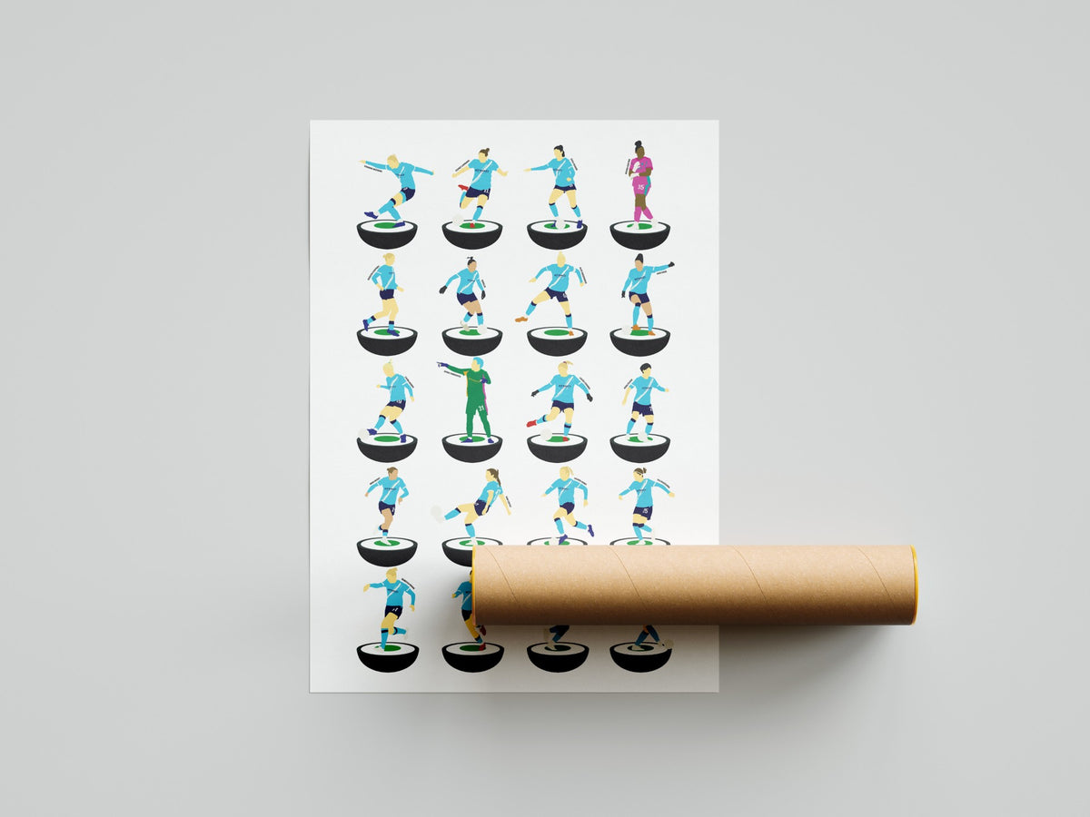 Manchester City WSL 2026 Double Subbuteo Print