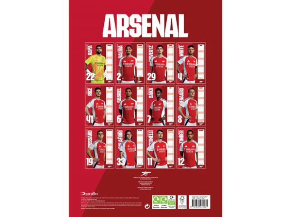 Arsenal 2025 Calendar - A3