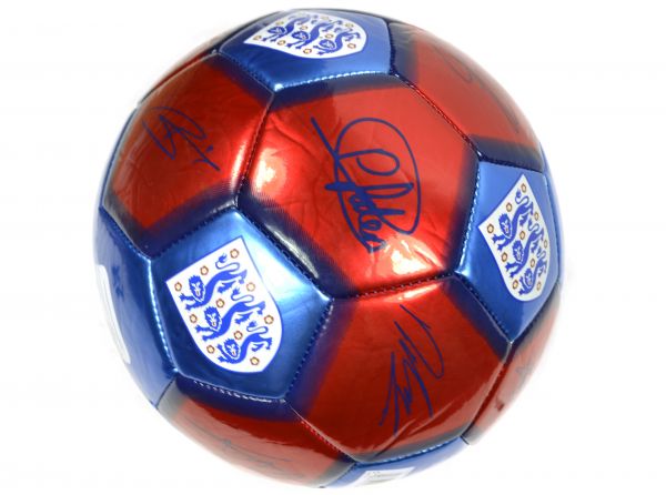 England Metallic Red and Blue Signature Football