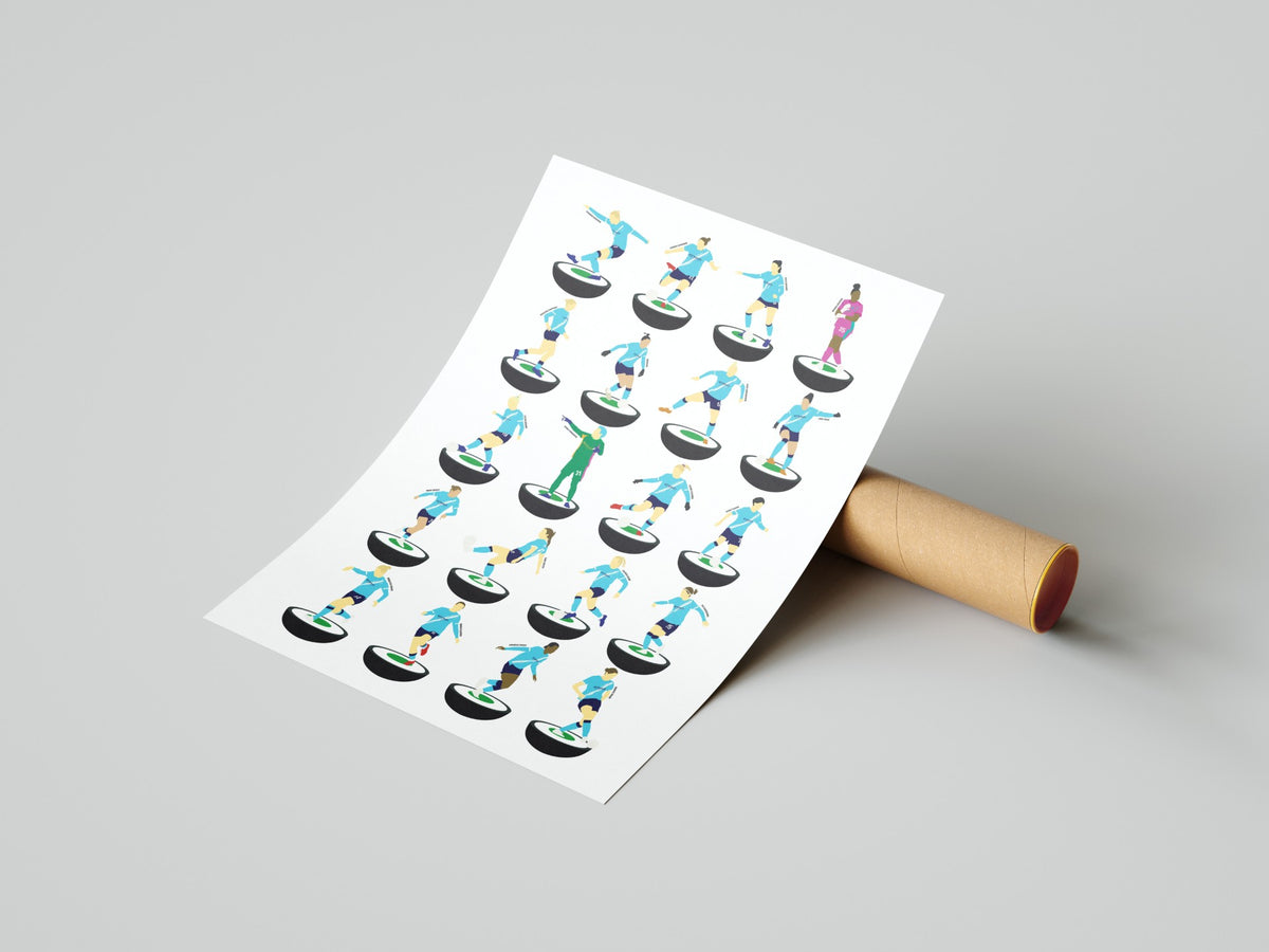 Manchester City WSL 2026 Double Subbuteo Print