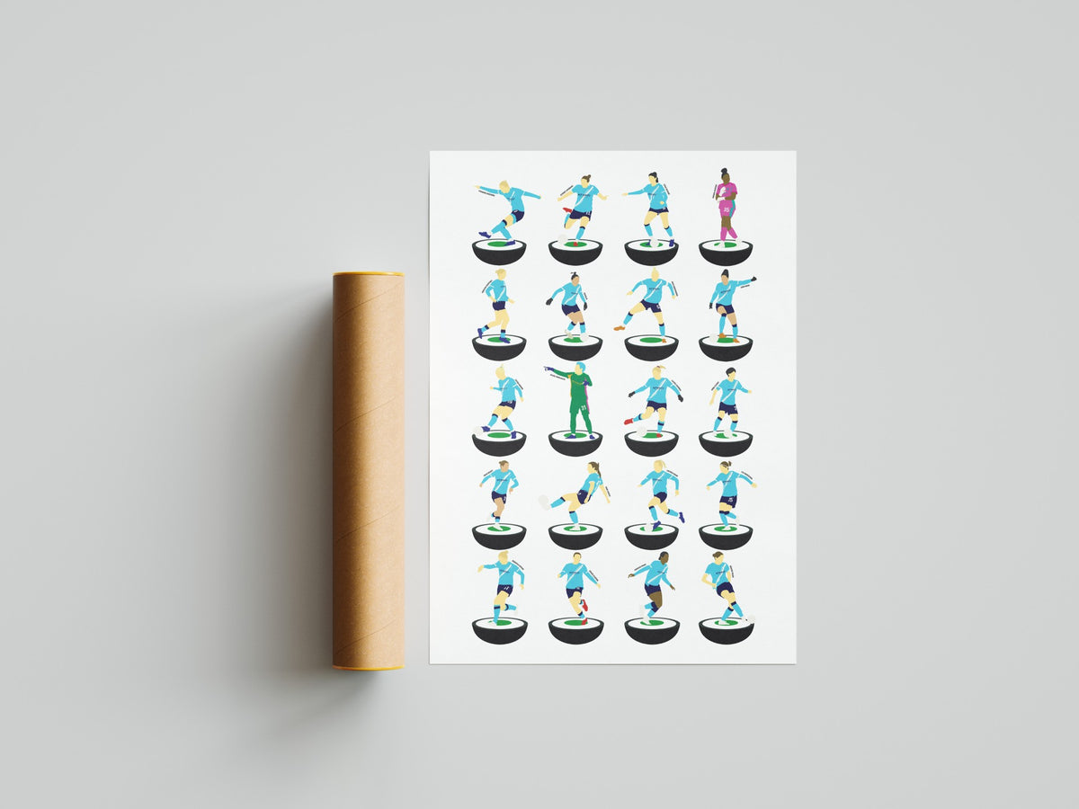 Manchester City WSL 2026 Double Subbuteo Print