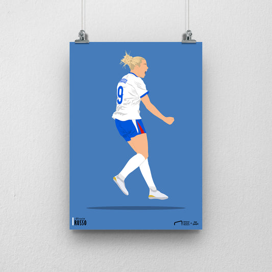 Alessia Russo EURO A3 EURO 2025 Art Print - DanDesignsGB
