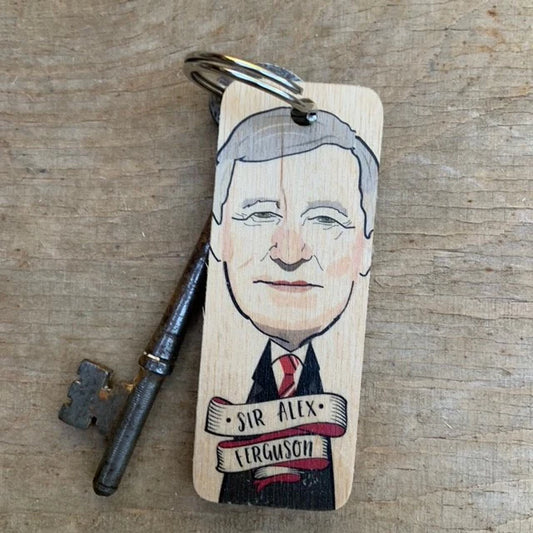 Sir Alex Ferguson Wooden Keyring
