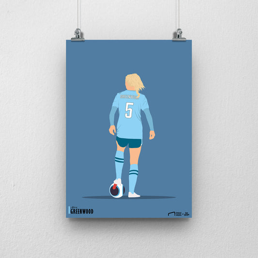 Alex Greenwood Manchetser City Print - DanDesignsGB