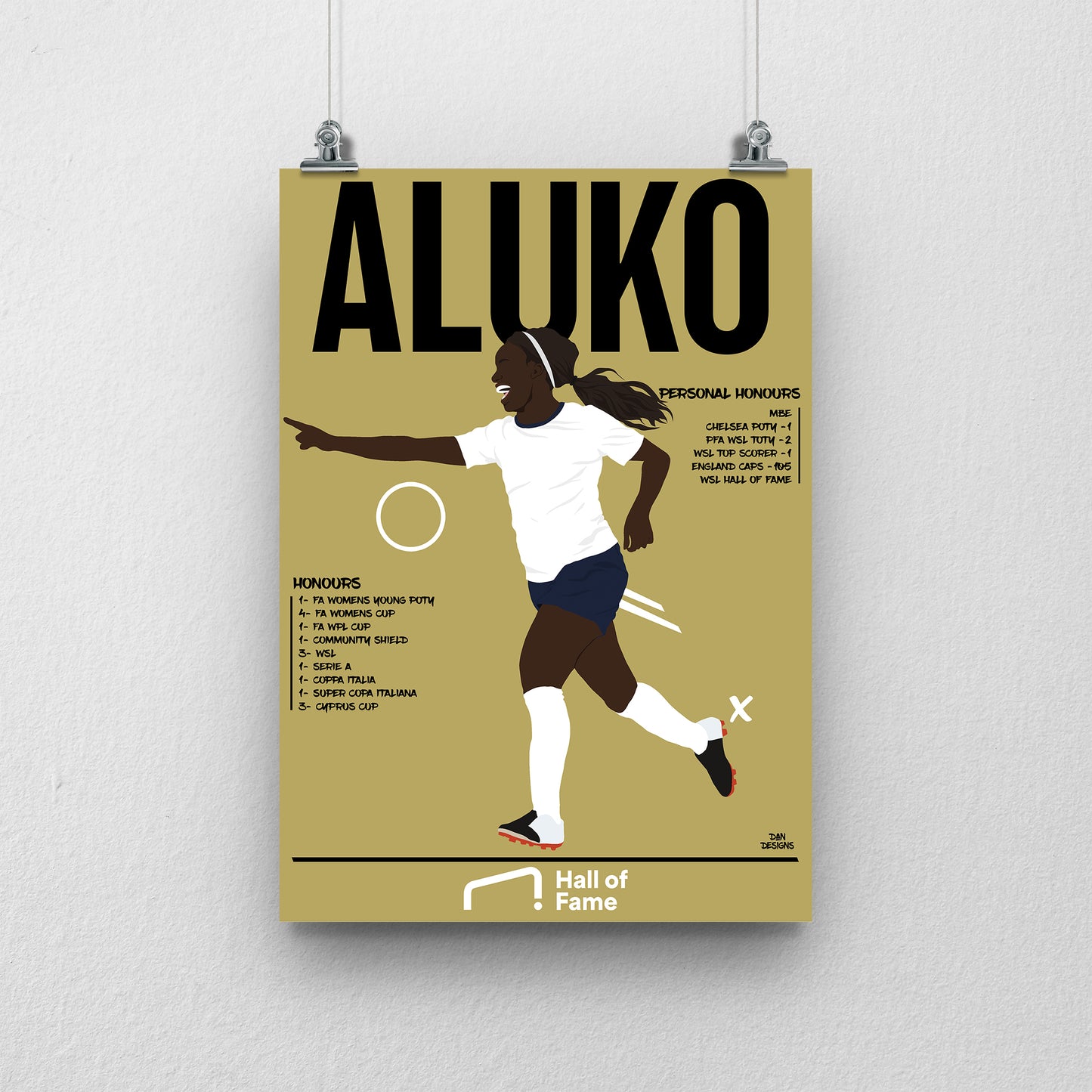 Eniola Aluko Hall of Fame Print - DanDesignsGB