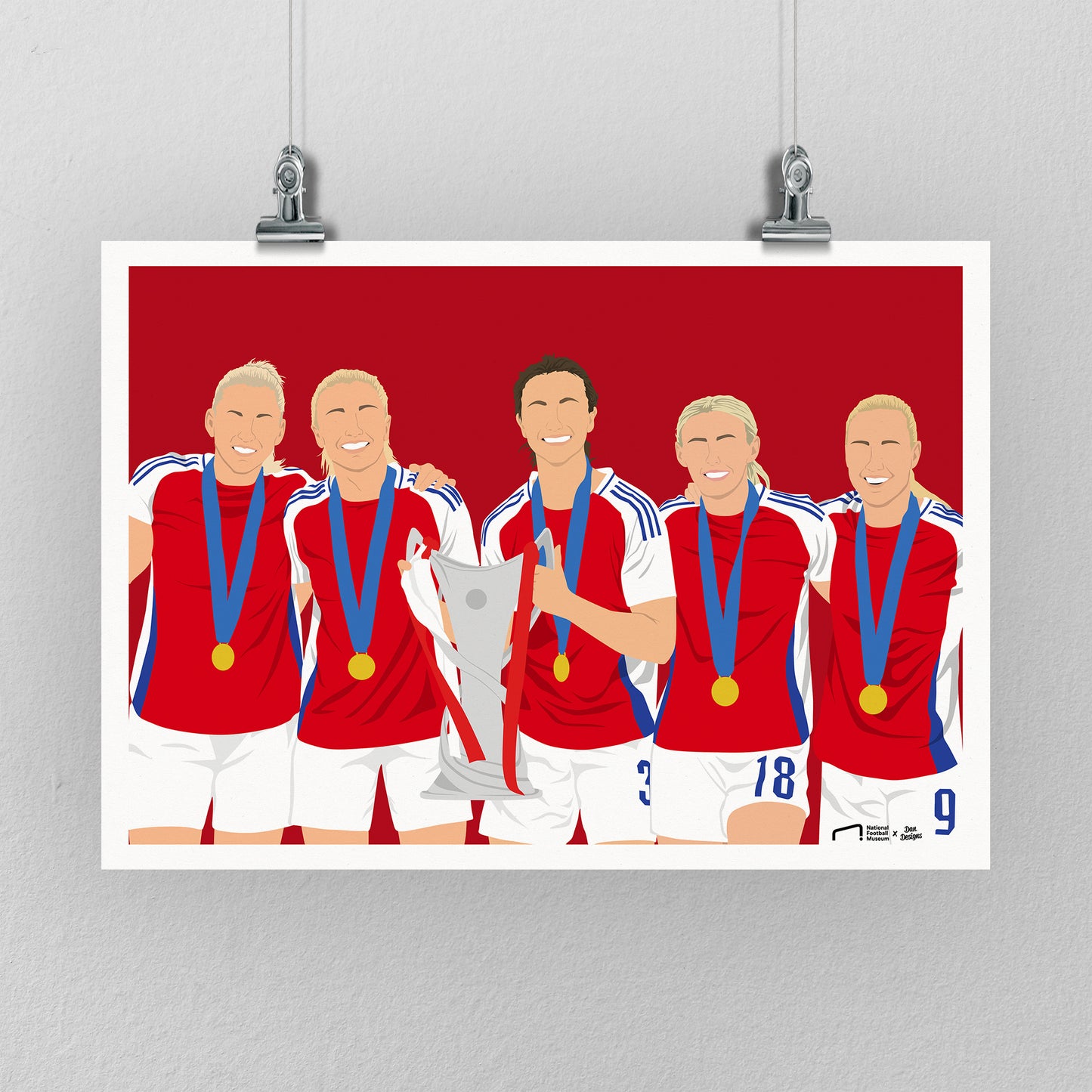 Arsenal Women Champions League Trophy Print - DanDesignsGB