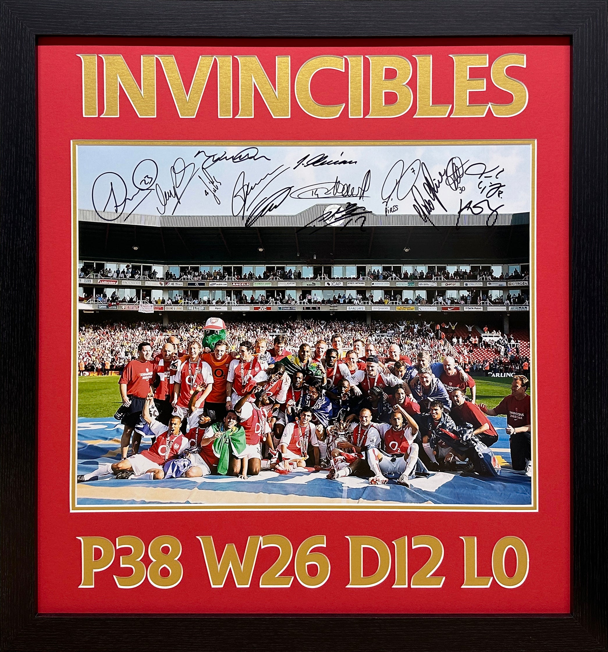 O2 Arsenal Invincible Arsenal Invincible Photo Signed by 14 - Framed – National Football ...
